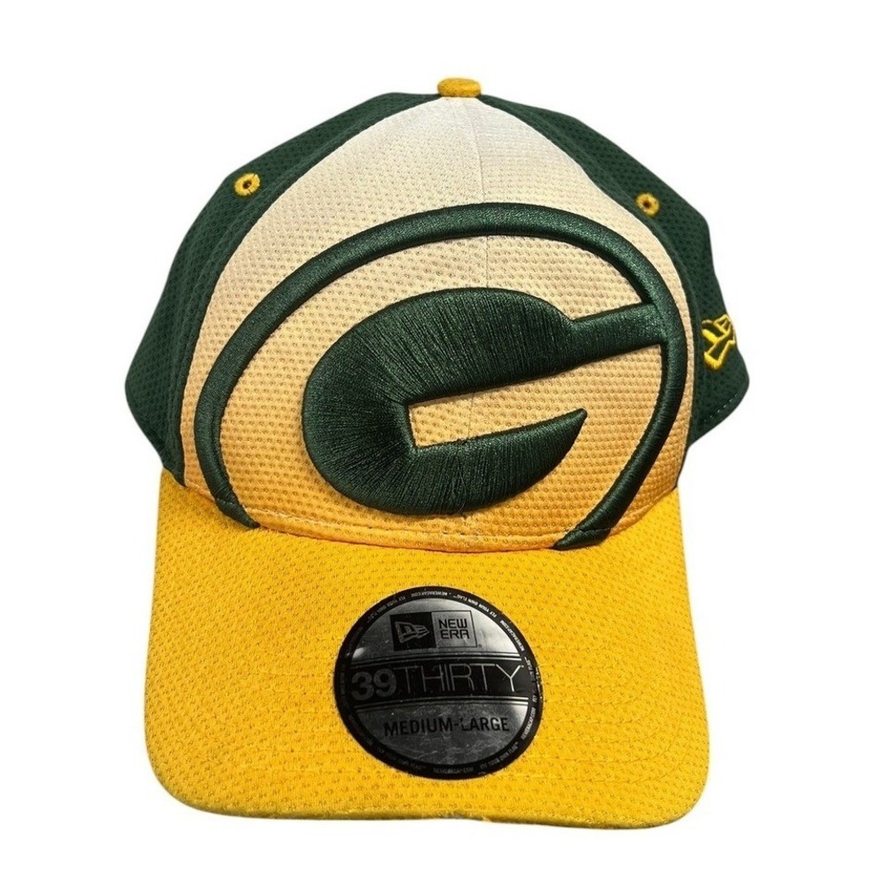 Green Bay Packers New Era 39THIRTY Flex Fit Cap NFL Official Sideline Hat